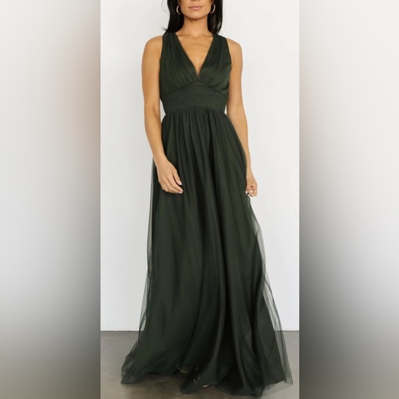 NEW Baltic Born Kamila Tulle Maxi Dress Juniper Green medium - Picture 1 of 13